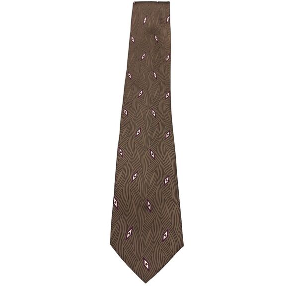 Enrico Coveri Mens Silk Dress Tie Made in Italy Geometric Design 58" 3.25" - Picture 3 of 7